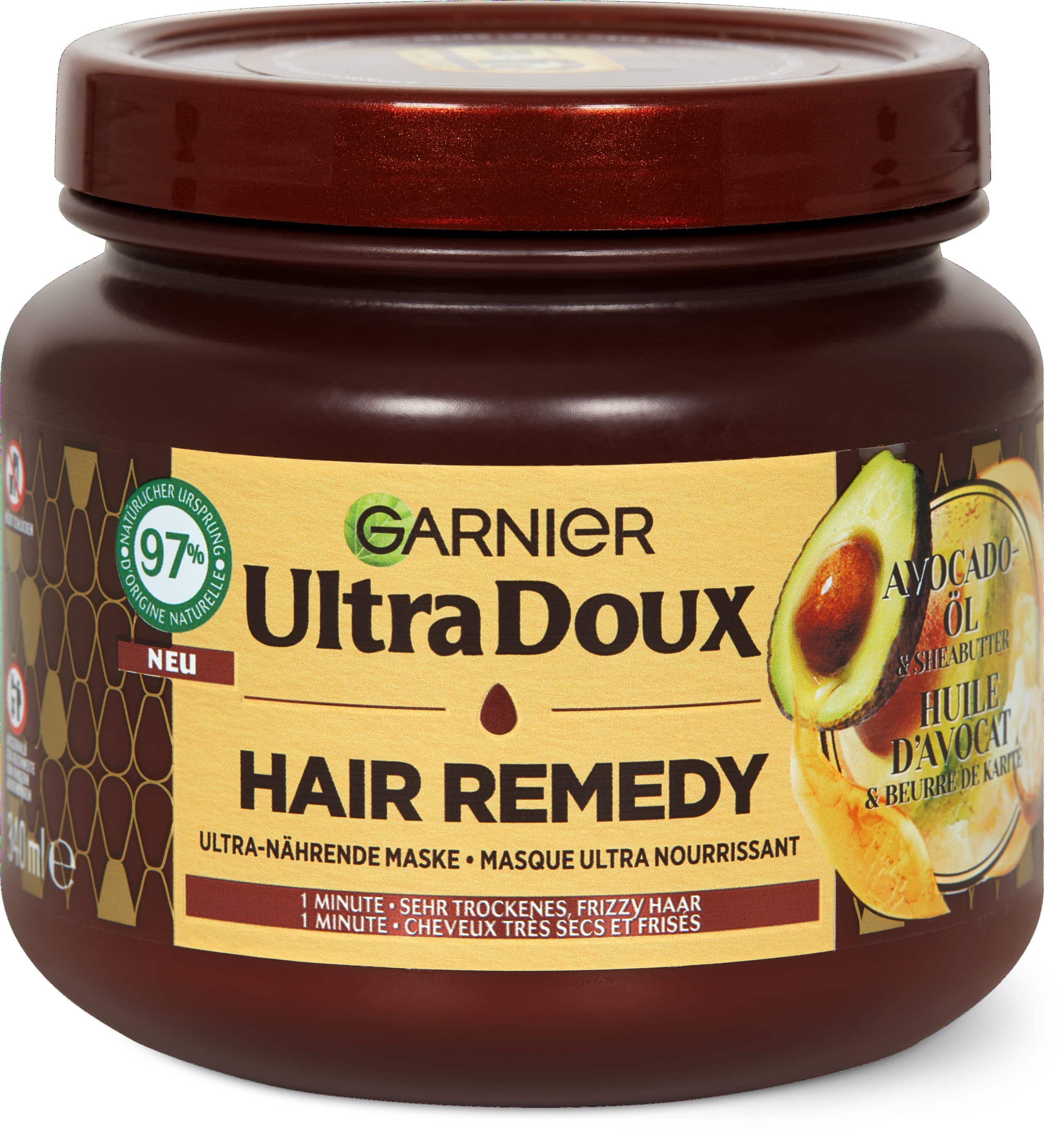 Avocado oil and shea butter hair mask